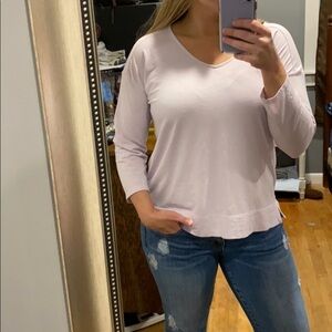 J Jill EUC Soft Lilac V Neck Shirt